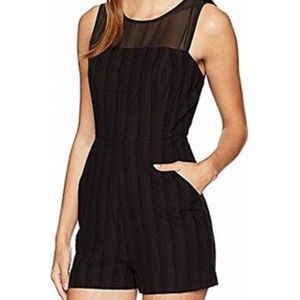BCBGeneration Black Mesh Top Romper